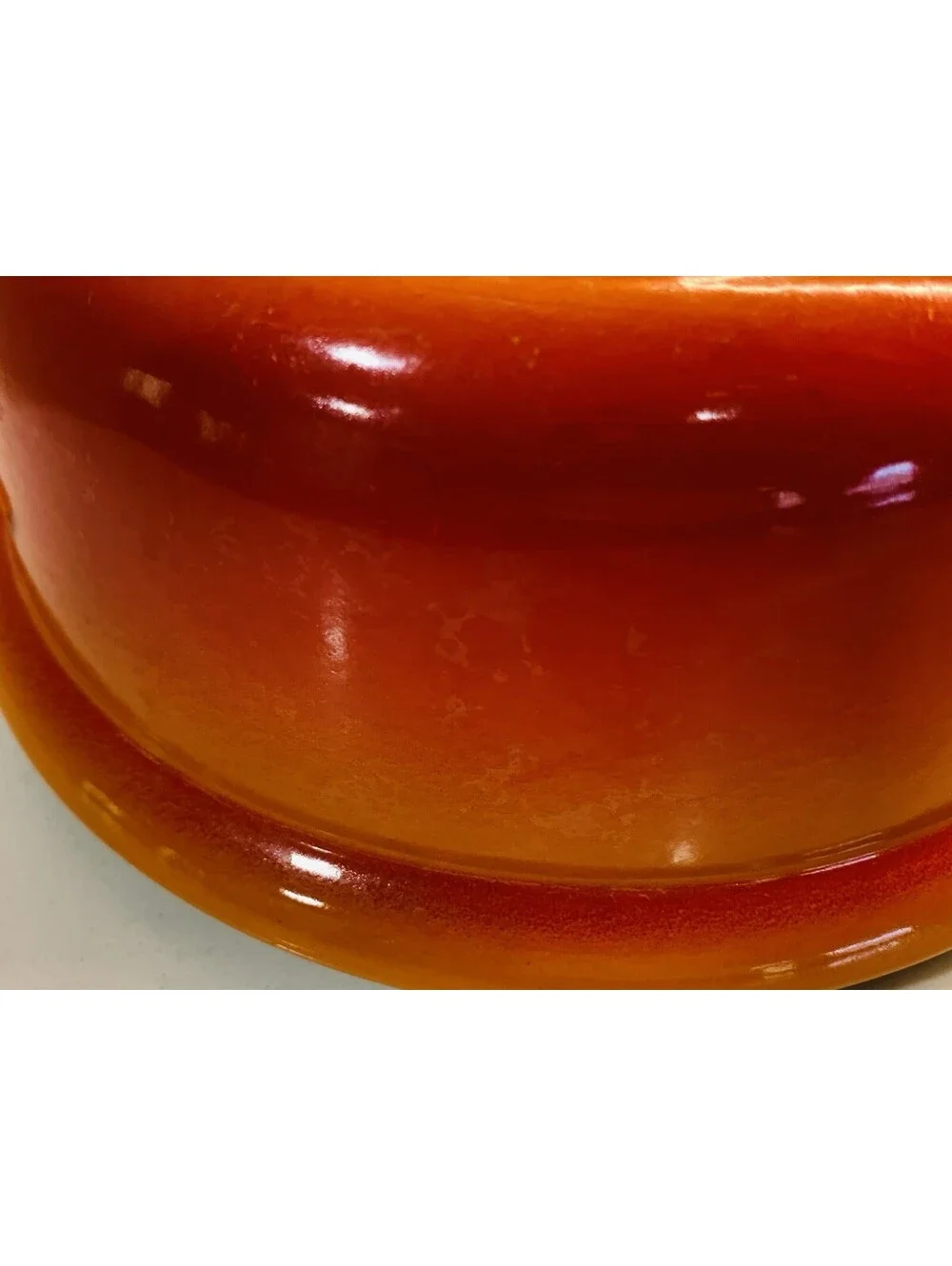 VTG MID MOD DESCOWARE DUTCH OVEN CAST IRON ENAMEL FLAME ORANGE 2QT 17-D 22 N